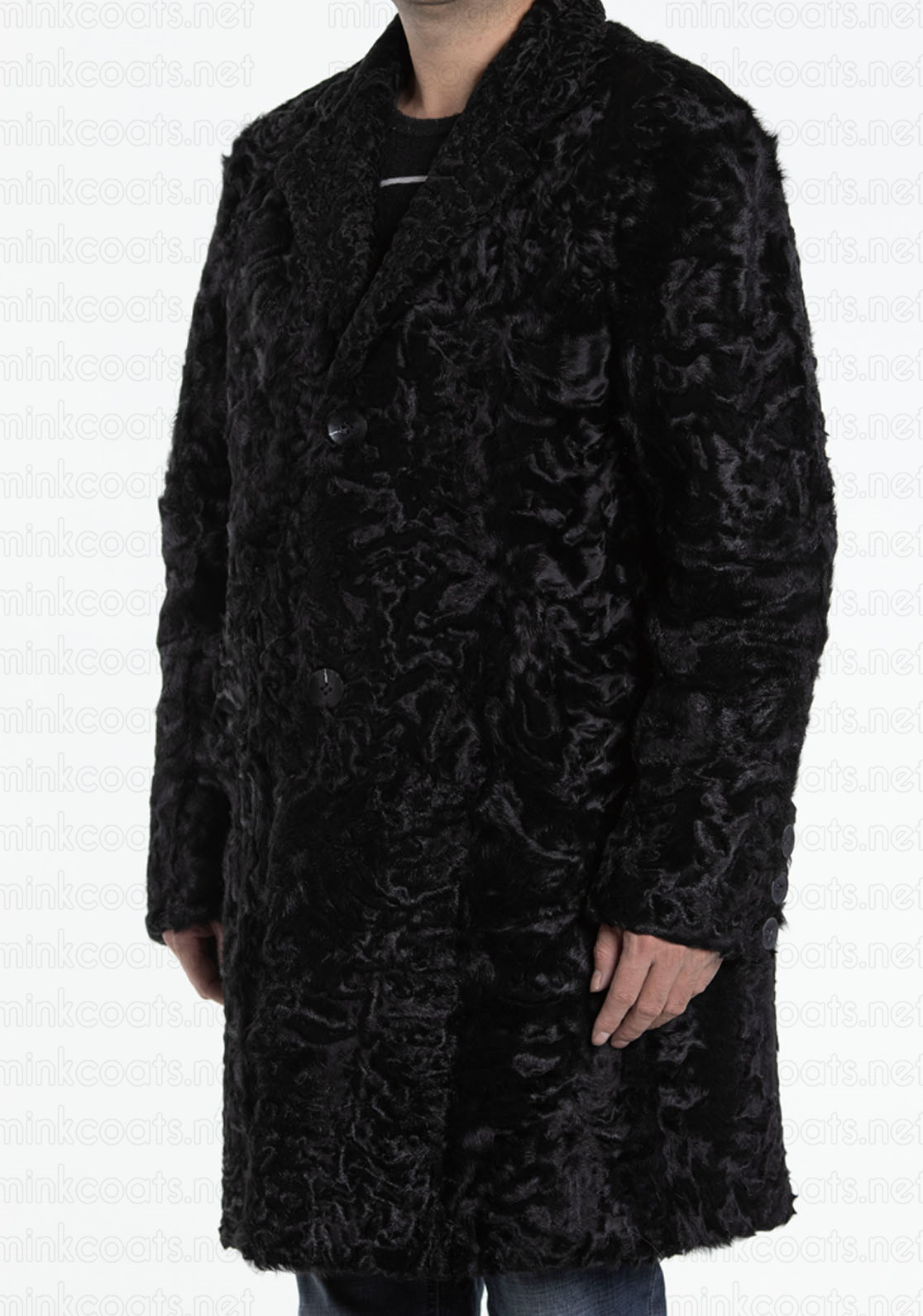 Mens Persian Lamb Coat Fur Trench Coat